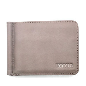 Slim Leather Bifold ID Credit Card Wallet Gray